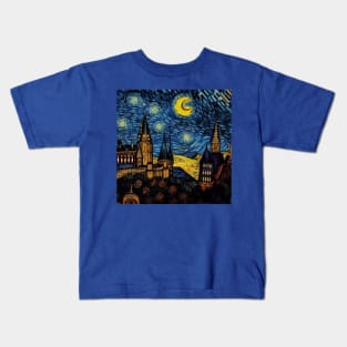 Starry Night Wizarding School Van Gogh Kids T-Shirt